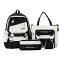 Super September Promoting New Wholesale Waterproof Nylon Unisex Large Capacity 4-piece Set Student Backpack Schoolbag