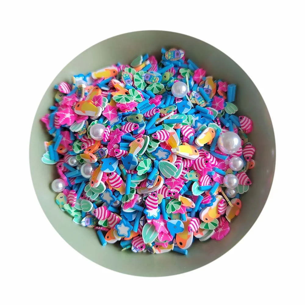 1kg Sea Animal Fish Mixed Ocean Theme Miniature Handmade Crafts Slime Making Scrapbooking Embellishments Party Decor