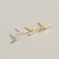 2024 NEW Fashion High Quality Jewelry 925 Sterling Silver Plain Lighting Flash Shape Stud Earrings for Women