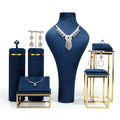 Wholesale Custom Jewelry Counter Props Display Gold Metal Microfiber Out the Window Props Display Stand Necklace Tray