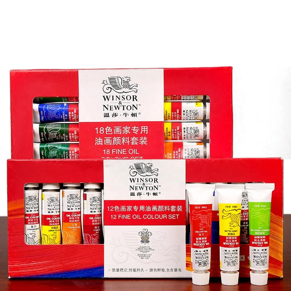 Winsor&Newton Artists Oil Pain 12-18 Colors 12ml Professional Oil Paints Set Artists Each Tube Oil Painting Pigment Art Supplies