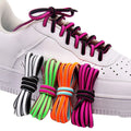 Casual Elastic Round Oval Shoe Laces 6mm Width 60-180cm Double Colors Half Rope Shoelaces Polyester-Pair