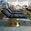 Foshan Kisen Modern Luxury Beauty Salon Furniture Golden Base Facial Automatic Massage Bed Electrical 3 Motor Spa Treatment Bed