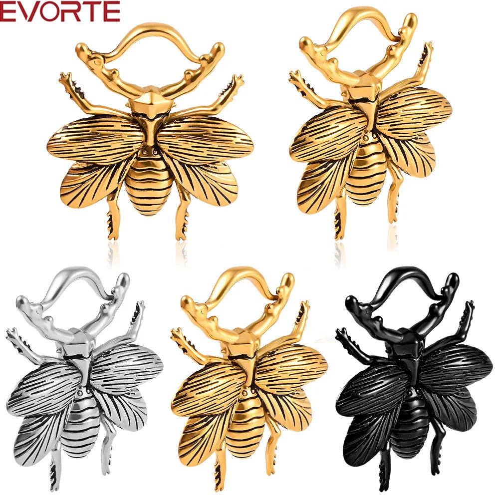 Evorte 10PCS New Stainless Steel Bee Gauge Ear Heavy Hanger Weights for Stretched Ears Plugs Tunnels Body Piercing Jewelry