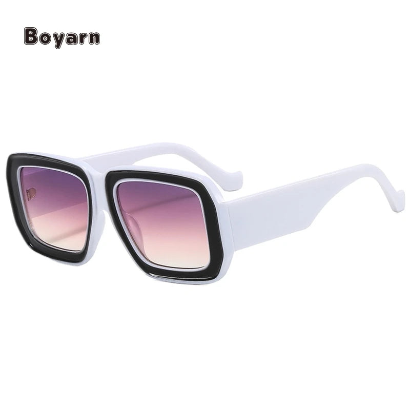 Boyarn Custom Plastic Square Uv400 Shades Trendy Oversized Designer Women Sun Glasses Sunglasses Eyewear