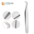 ELITER Manufacturers Sharp Stainless Steel Tweezers for Eyebrows Eyebrow Extension Tweezers Slanted Eyebrow Tweezers