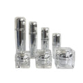 Silver Lotion Pump Bottle 15ml 30ml 50ml 100ML Acrylic Square Cream Jar 15g 30g 50g Cosmetic Emulsion Skincare Luxury Packaging