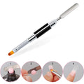 Classical Nail Acrylic Builder Gel Brush Double Side Metal Extension Hard Gel Nail Art Brush & Spatula Uv Gel Brush for Nail Art