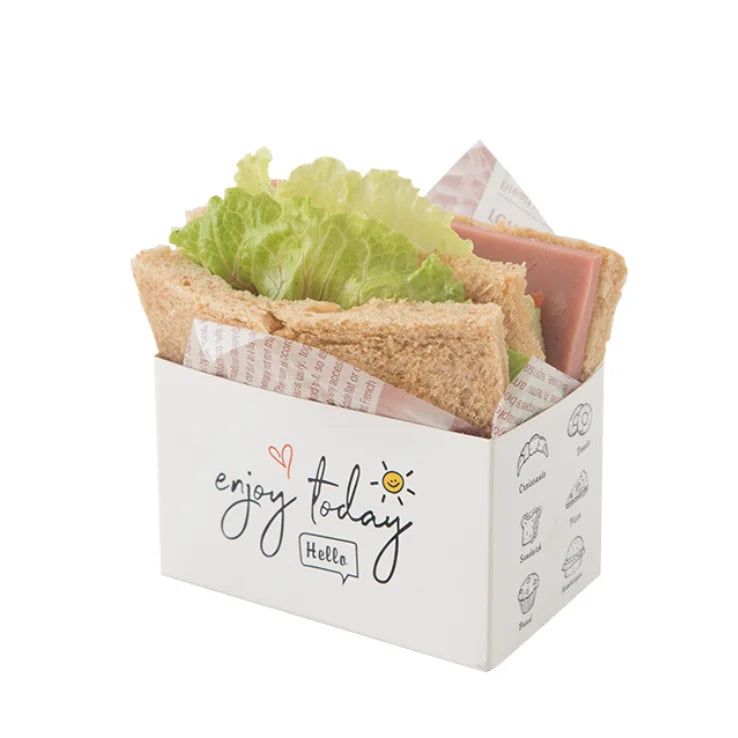 Paper Take Out Containers Sandwich Take Out BoxesMini Burger BoxesToast Holding Bread Tray for Take Out Food Containers