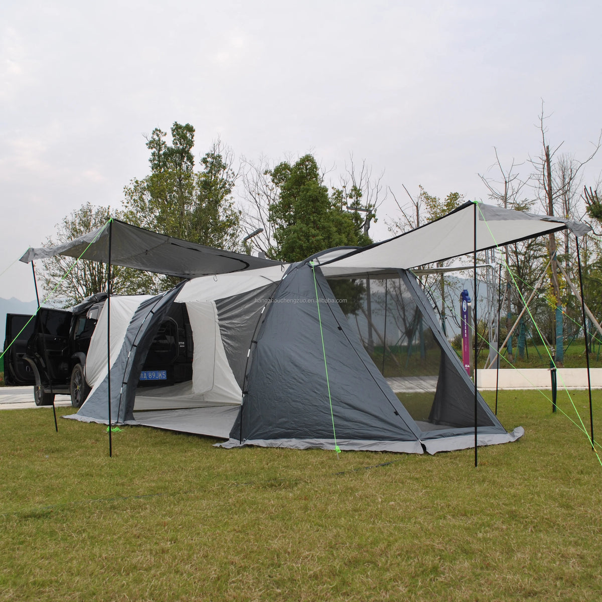 CZX-470 5M Durable Car Tent Multi-Use 6-Person Family Foxwing Awning for Camper Trailer Touring Tent for Car