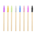 Belifa Private Label Eco Friendly Disposable  Bamboo Handle Lash Cleanser Mascara Wand Spoolie Brush