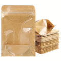 New Bolsas Eco Friendly Brown Kraft Paper Food Storage Doypack Packaging Kraft Paper Stand up Bags Pouches with Window