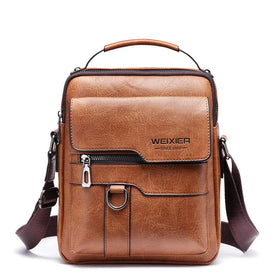 PU Leather Men's Crossbody Bag Small Shoulder Everyday Casual Travel Messenger Handbag with Zipper Closure Drop Shipping