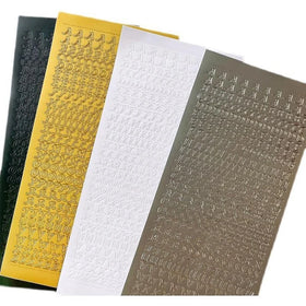 Decorative Small Golden Silver English Letter Digital Labels Mini Metallic Number Self Adhesive Alphabet Diy Stickers