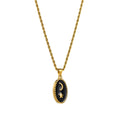 18K PVD Gold Plated Black Oil Enamel Star Moon Heart Geometric Pendant Necklace Link Party Tarnish Free Stainless Steel Jewelry
