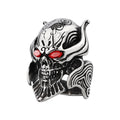 Niche Design Viking Ring Geometry Diamond Inlay Red Eyes Wolf Fang Skull Hard Titanium Steel Small Accessories Outfits for Women