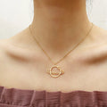 Trendy Hollow Out Saturn Planet Necklace Stainless Steel 18K Real Gold Universe Planet Necklace Pendant Women Jewelry Factory