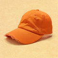 Custom Logo Orange Washed Baseball Cap 100% Cotton 6 Panel Embroidered Bill Sporty Style Distressed Sports Hat for Business