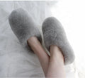 Unisex Winter Sheepskin Fur for Slippers with Thick TPR/EVA Outsole Breathable Mules for Home Use Shearling Lamb Fur