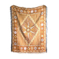 Customized Vintage Geometric Woven Cotton Throw Blanket with Stars and Moon Patterns Four Seasons Use
