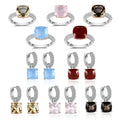 C8346 2024 New Trend Classic Style Non Tarnish Statement 925 Sterling Silver Colorful Gemstone Women Jewelry Set