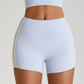 European American Women's High Waist Peach Sports Shorts New Naked Yoga & Running Fitness Pants with Elastic Waist Closure