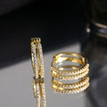 Hot Sale Fashion INS Pure 925 Sterling Silver CZ Zircon Double Circle Hoop Stud Earrings for Women Girls