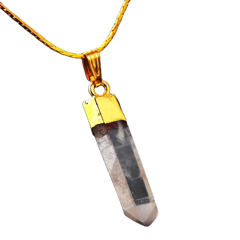 Clear Quartz Necklace Reiki Healing Crystal Pendant Necklaces Spiritual Natural Irregular Raw Stone Necklaces Gemstone Quartz