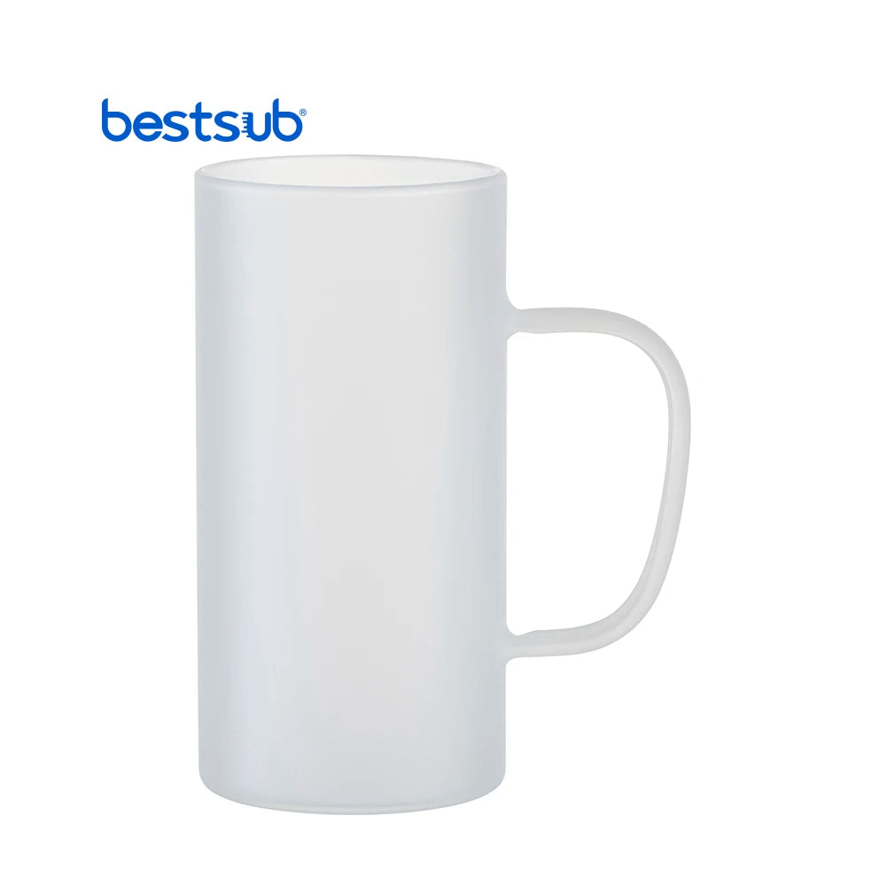 Bestsub Wholesale New Fashion Frosted Sublimation Blanks 22oz 650ml Borosilicate Beer Coffee Glass Mug Cup