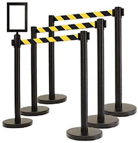 Stainless Steel Retractable Belt Queue Barrier Pole Rope Metal Crowd Control for Hotel Application