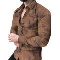 New Stylish Men Dress Shirts Long Sleeve Casual Button Down Printed Graphic Shirts 100% Polyester