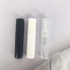 New Design 1ml 2ml 3ml 5ml clear White Black Plastic Dine Mist Sprayer Mini Perfume Bottle for Sample