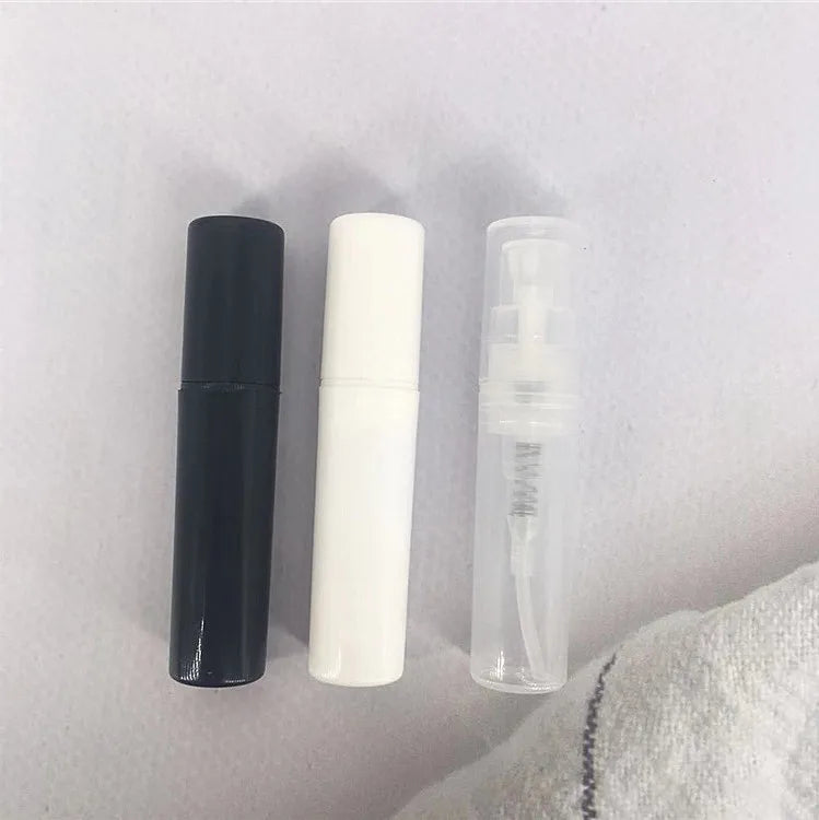 New Design 1ml 2ml 3ml 5ml clear White Black Plastic Dine Mist Sprayer Mini Perfume Bottle for Sample