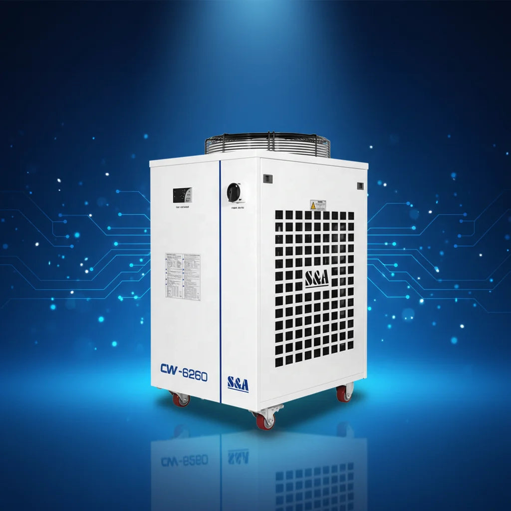 S&A Industrial Water Chiller New 9KW Cooling Capacity 0.5 Precision 22L Tank CW-6260AN CW-6260BN for CO2 Laser Engraving
