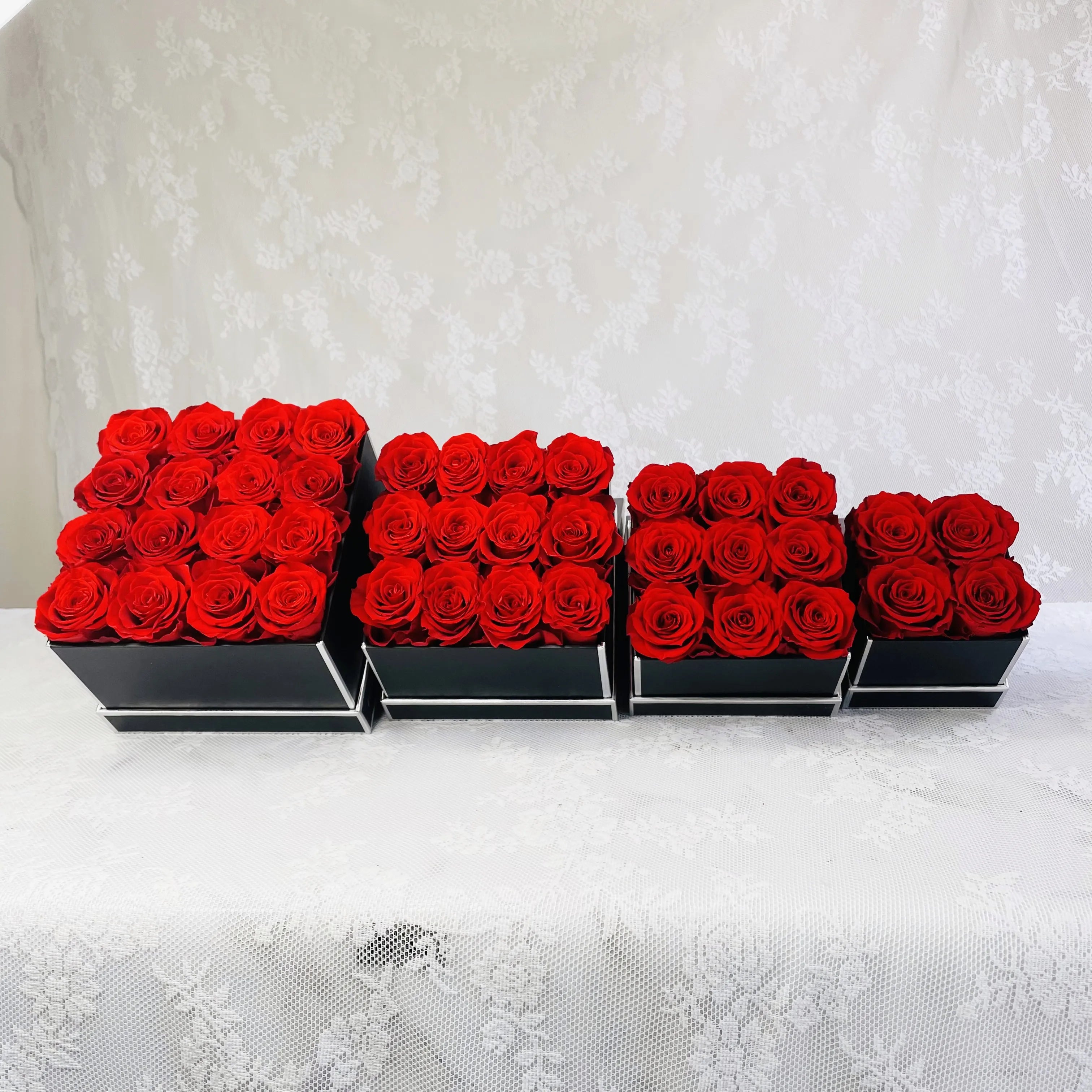 Wholesale Luxury Long Lasting Eternal Forever Preserved Rose in Black Gift Box