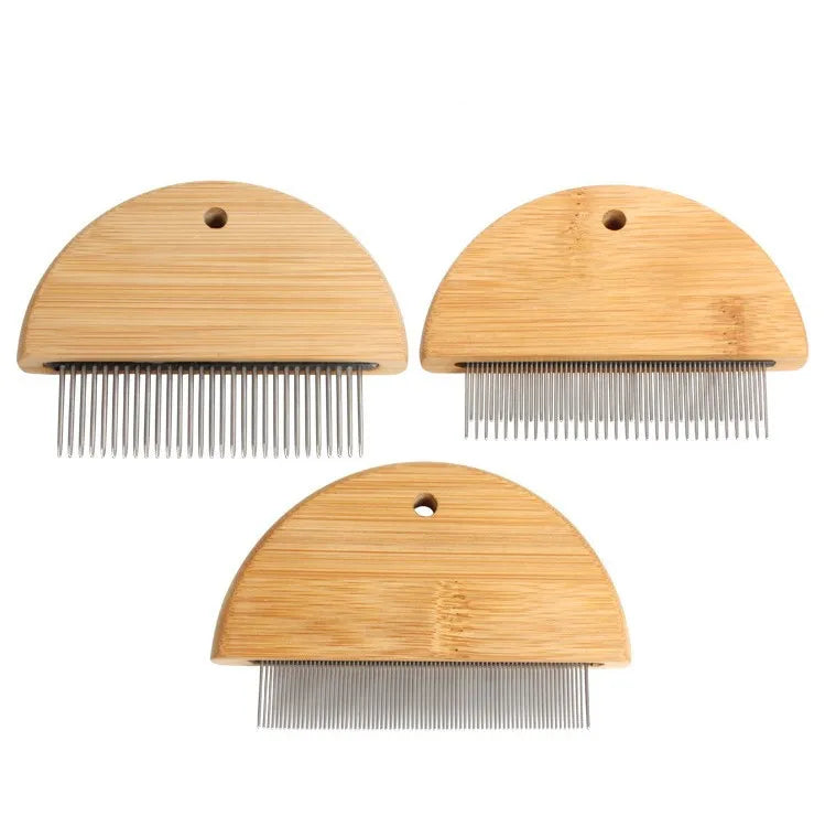 Wholesale Stocked Flea Wooden Trimmer Pet Comb Dog Hair Remover