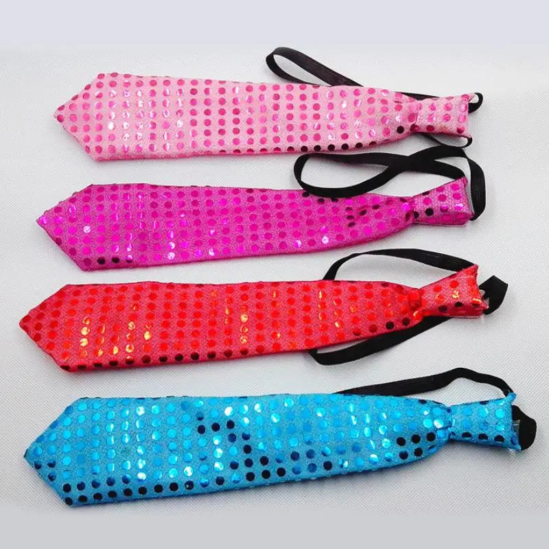 LED Cravat Neckties - Bright Light up Neck Ties for Kids - Sequin Flashing Ties for Party Rave Festival
