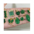Ins Green Agate Buddha Pendant Cat Eye Jade Buddha Necklace Peace Pendant Women Charm Necklace