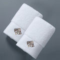 Luxury Best Quality Plain White Pure Cotton Hand Towel with logo Embroidered 600gsm for Home Hotel