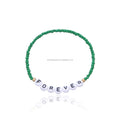 Personalized Glass Seed Beads Stretch Bracelet Custom Words Saying Bracelet for Women