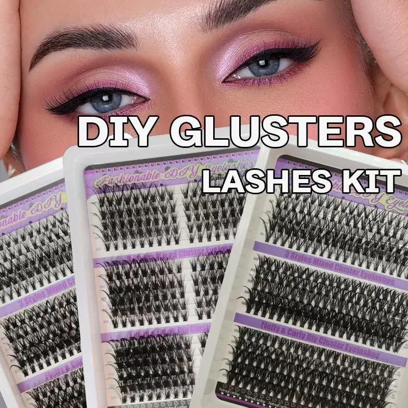 Wholesale DIY 5D Fluffy Cluster Eyelashes 60P 80P 100P Mixed Length D Curl Handmade Segmented Eyelashes Extension Natural Long