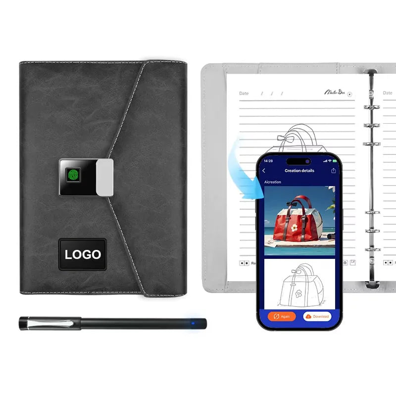1 Piece Customized AI Smart Notebooks Business Agenda Design Drawing Notebook Smart Pen With Software and Gift Packaging
