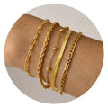 Dainty Layered Bracelet for Women Satellite Beads Oval  Figaro Link Chain Bracelets Minimalist Layering Stacking Gift for Women