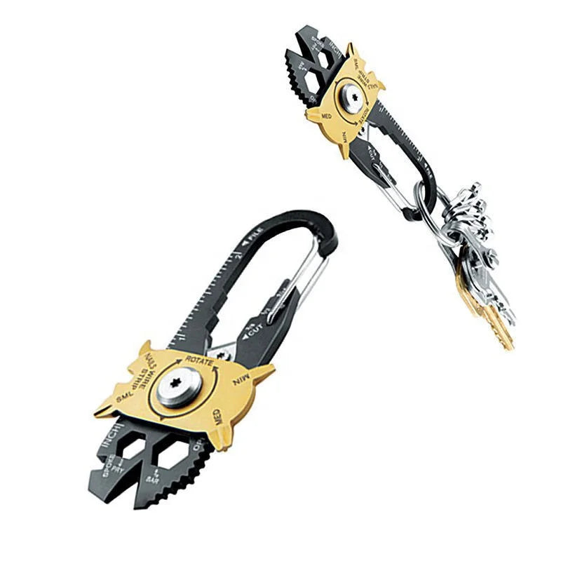 20 in 1 Stainless Steel Multi-functional Key Chain Wrench Screwdriver EDC Outdoor Portable Small Tool