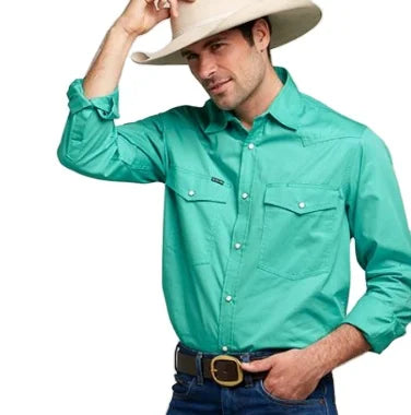 Manufacturer Fashion Men Shirt Full Placket Pure Cotton Drill  Farmer Workshirts
