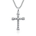 Punk Christian Cross Jewlery Stainless Steel Beads Cross Pendant Necklace