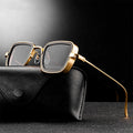 2025 Custom logo Steampunk Hip Hop Style Shades Classic Thick Metal Frame Sun Glasses square Colorful Uv400 Lens Sunglasses