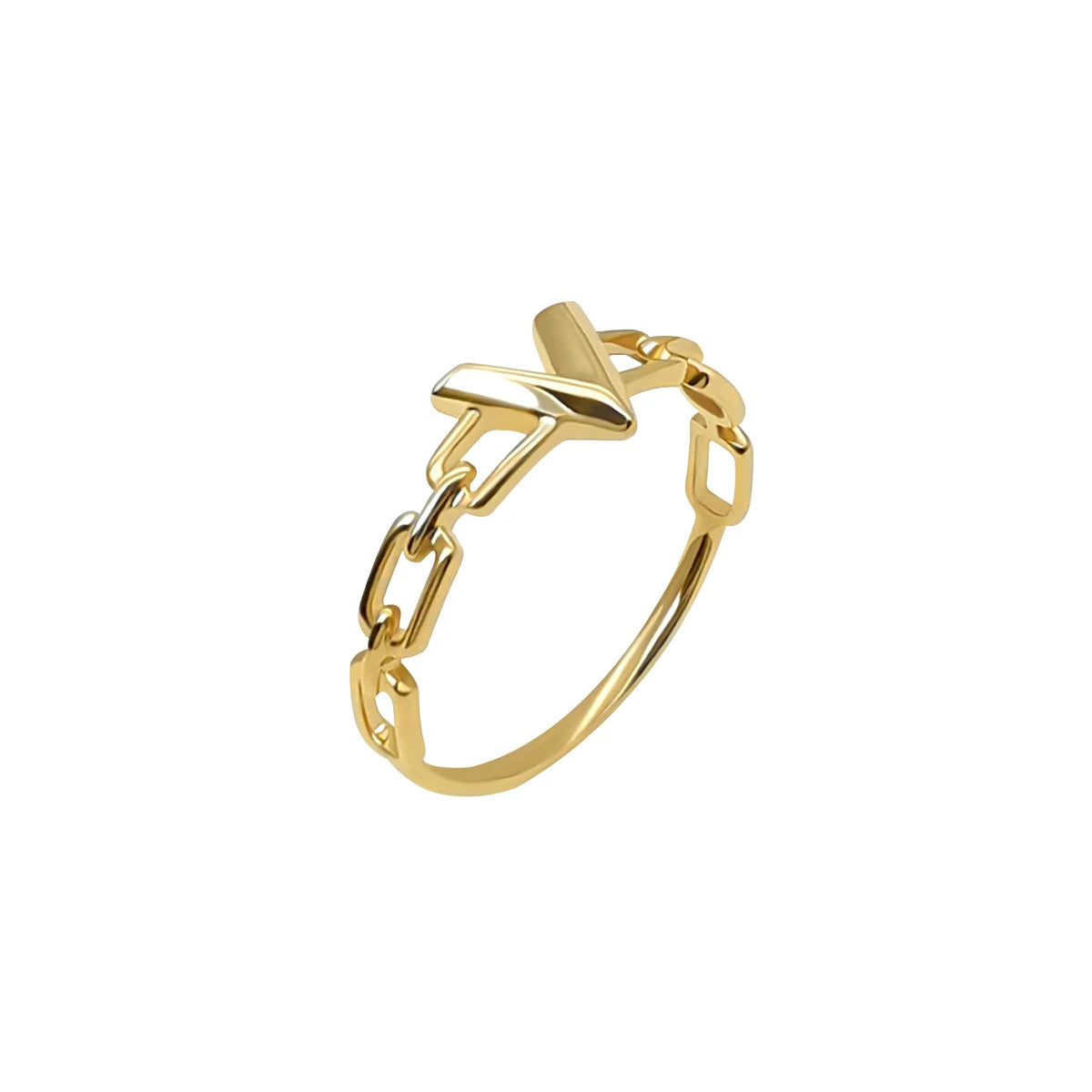 Professional Manufacture 14K Solid Gold V-Shape Men's Ring Trendy Wedding Party and Anniversary Accessory Popular Affordable