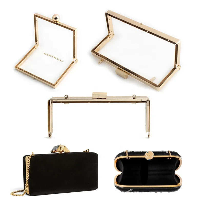 Eco-friendly Alloy Luxury DIY Handmade Sewing Material Durable Recyclable Decorative Bag Kiss Clasp Gold Bag Parts Accessories