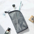 Wholesale Waterproof Semi Transparent Toilet Bag EVA Mesh Clear Toiletry Bag Zipper Wash Pouch Travel Cosmetic Bag for Gift